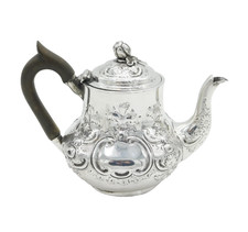 George III Sterling Silver Floral Batchelors Teapot Antique 1768 London