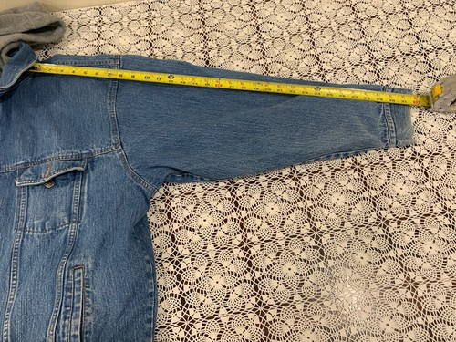 VTG Faded Glory Outdoors Removable Hood Denim Jacket Men's XL Heavyweight - Picture 11 of 12