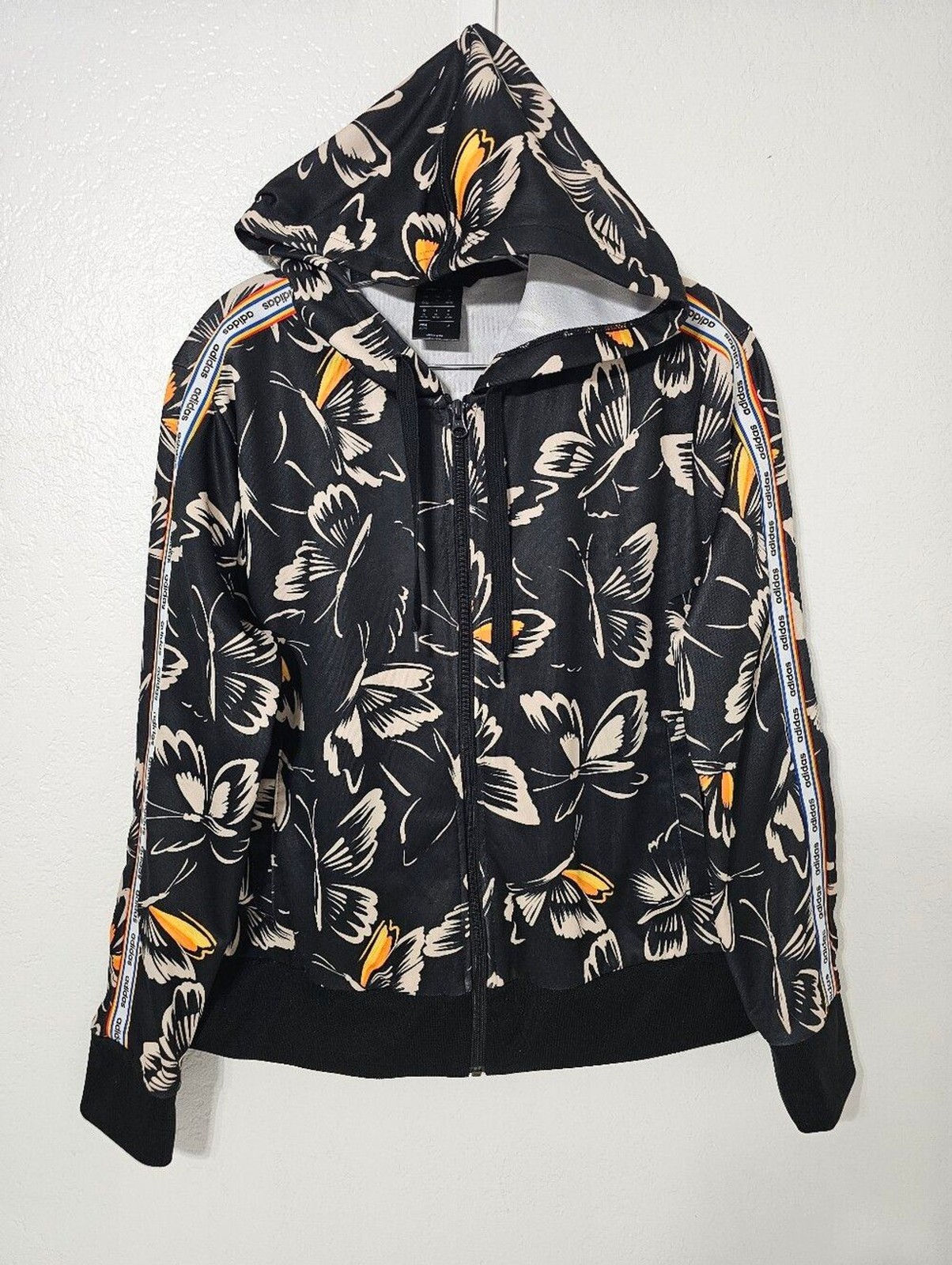 Adidas x FARM Rio Butterfly Print Full Zip Hoodie Jacket XL Women's Floral Track image 4