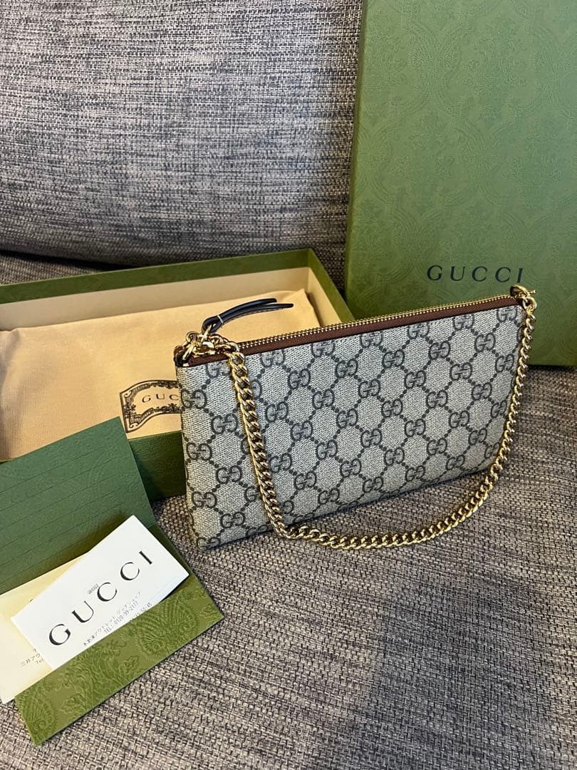 【used】GUCCI ミニポーチ 中古・古着通販】GUCCI (グッチ) GGキャンバス アクセサリーポーチ