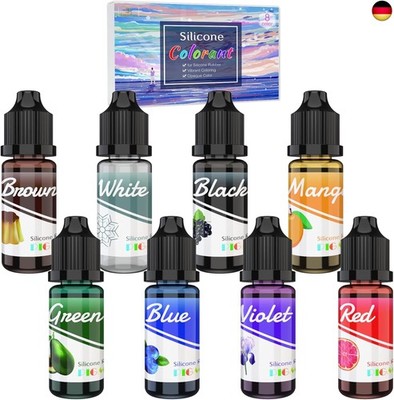 Silicone Rubber Paint - 8 Colours Liquid Silicone Pigment for Silicone Mould
