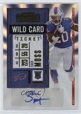 2020 Panini Contenders RPS Wild Card Ticket /75 Zack Moss Rookie Auto RC wc7. rookie card picture