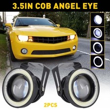 2x 3 Cob Led Light Fog Projector Car White Angle Eyes Halo Ring Drl Lamp Light