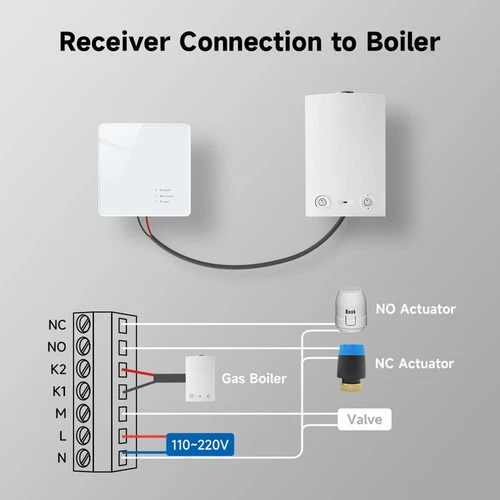 Termostato WiFi InaláMbrico para CalefaccióN de Caldera de Gas Termostato W9341 - Imagen 9 de 10