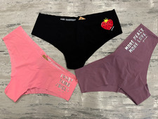 Lot of 3 NWT Victoria's Secret PINK No Show Cheekster Panty LARGE  LOT 1    