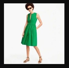 NWOT 10 J.Crew eyelet shirt dress in Warm Clover green Shirtdress