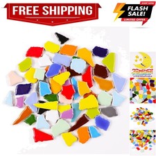 454g 1 LB Midium Size Irregular Ceramic Mosaic Tiles for Crafts Bulk Broken P...