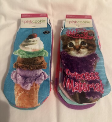 NWT! Young Girl Pink Cookie Shortie Socks 10 Pair Shoe Size 4-10