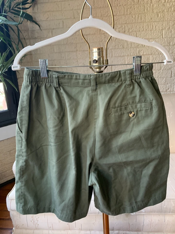 Karen Scott Shorts Womens Petite 4 Green Button Pocket Khaki 26W - Image 2 of 4