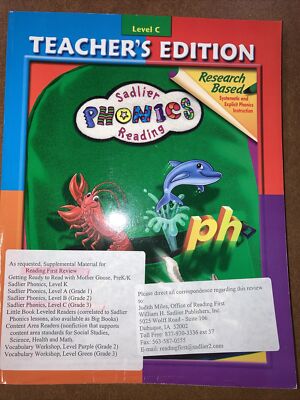 Sadlier Phonics Reading: Teacher's Ed SC 2001 Sadlier-Oxford Very Good