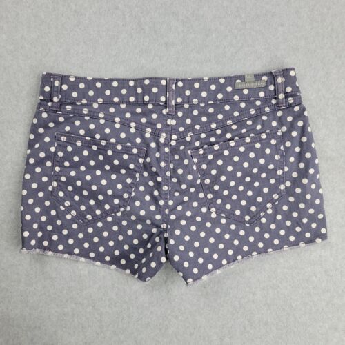 LC Lauren Conrad Denim Shorts Women 6 Cut Off Blue Polka Dot Raw Hem Casual - Picture 2 of 8