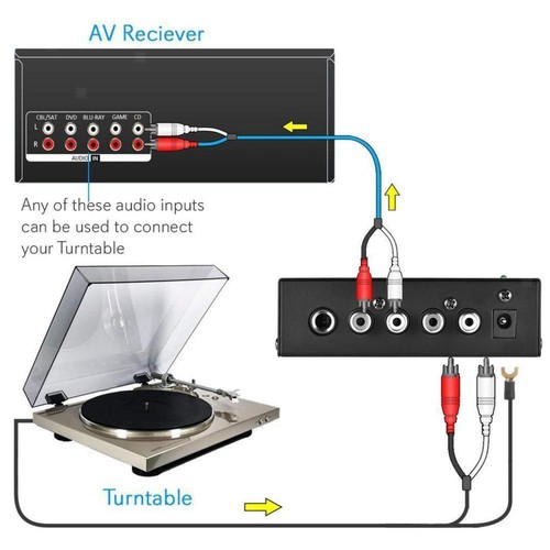 Phono-Plattenspieler-Vorverstärker - Mini-Elektronik-Audio-Stereo-Phonograph RCA - Bild 6 von 12
