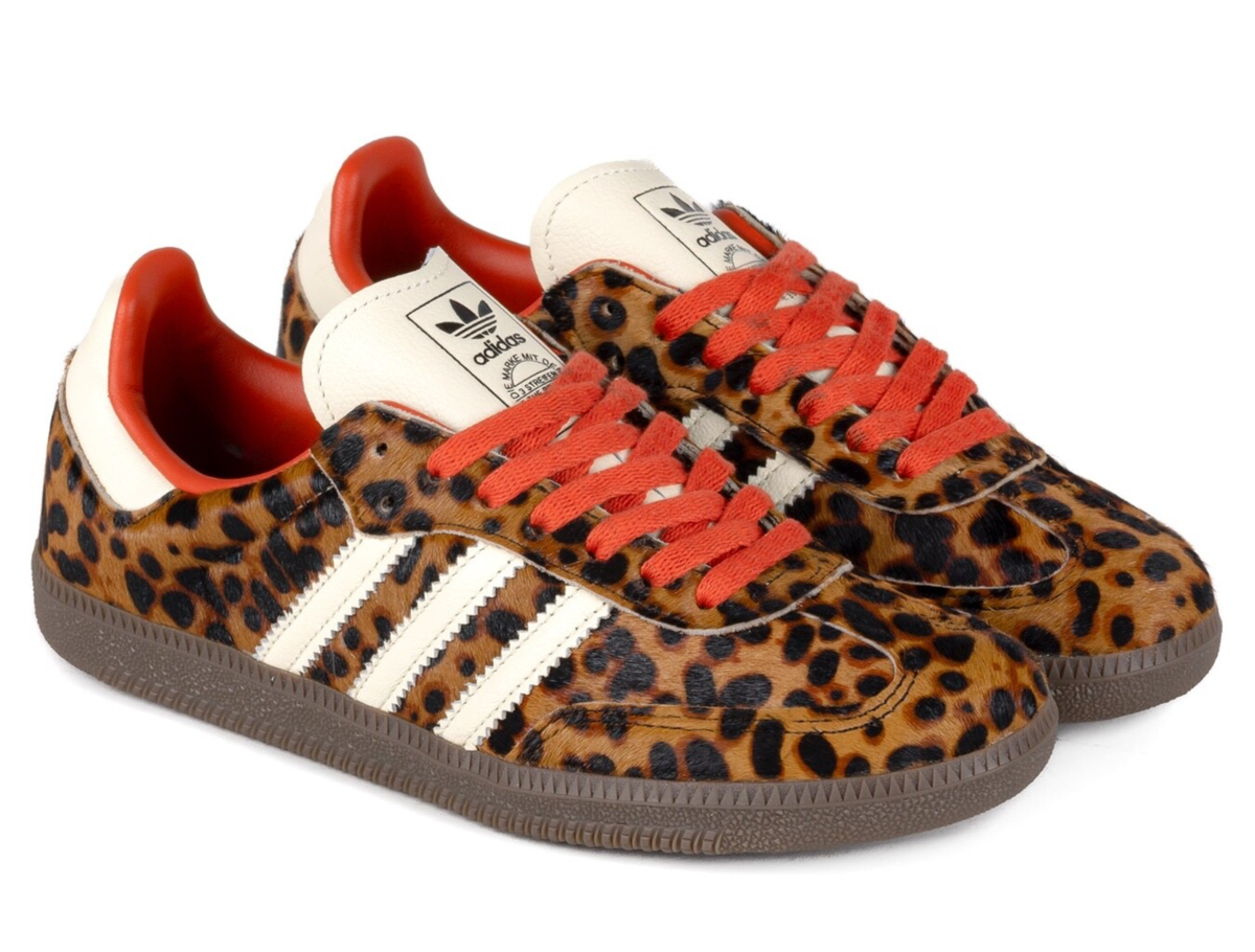  samba レオパード　23cm adidas Samba OG Leopard Faux Fur Sneakers Retro Trainers Shoes