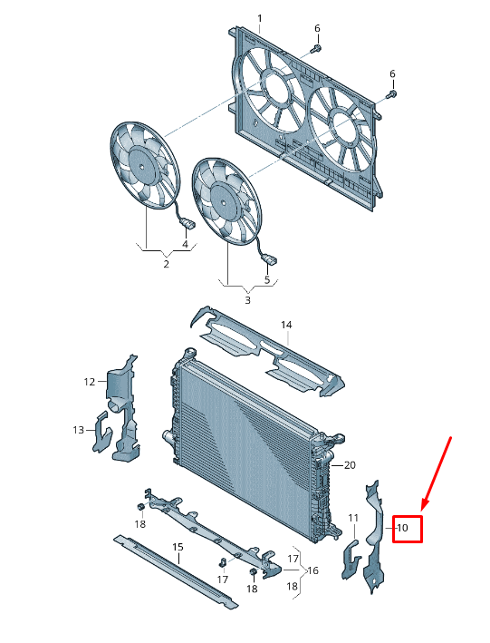 NOUVEAU GUIDE D'AIR DE RADIATEUR DE MOTEUR GAUCHE AUDI RSQ8 4M8121283 ORIGINAL