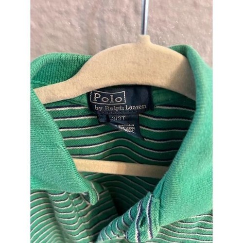 Polo Ralph Lauren boys polo shirt size 3/3T green blue & white strip - Picture 4 of 8