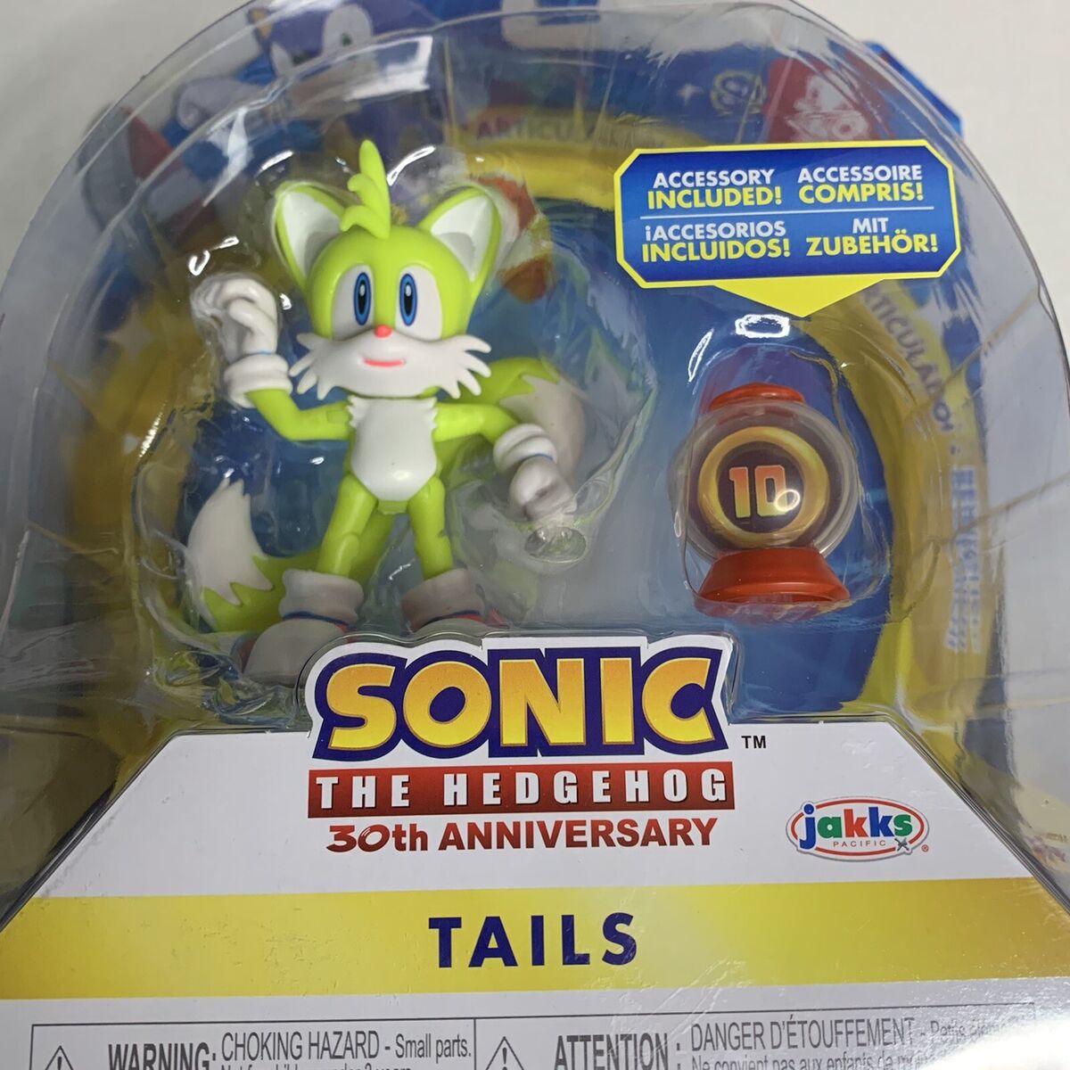 Sonic The Hedgehog NEON TAILS Super Ring 30th Anniversary Jakks 4