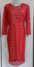 BNWT GOK TU Dress 12 Red Floral Lace Red Long Sleeve Bodycon wedding races
