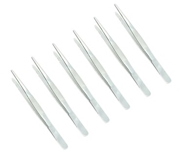 6 Thumb Dressing Forceps  5.5'' Serrated Tweezers Surgical Instrument SS
