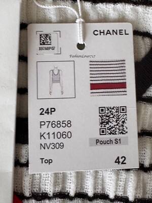 NWT 24P CHANEL WHITE BLACK RED RIB KNIT CC SLEEVELESS TANK