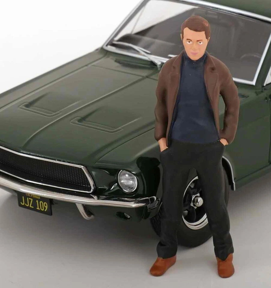 KK-SCALE Voiture Miniature FORD Mustang GT Fastback 1968 Avec Figurine Bullitt 1/18
