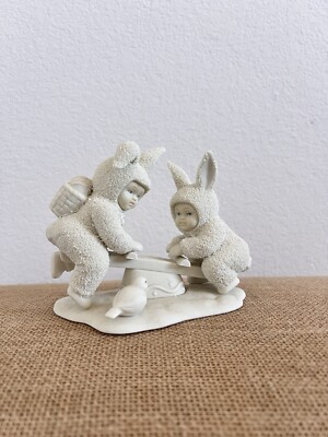 Vintage Department 56 Snowbunnies I m Teeter, You re Totter Figurine 5'' x 5''