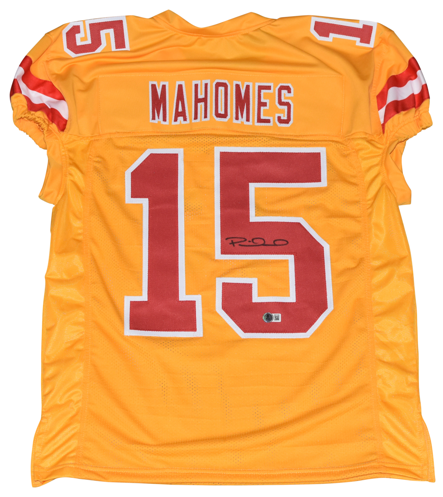 Patrick Mahomes Autographed Signed Kansas City Chiefs #15 GOLD GAME CUT JERSEY BECKETT 