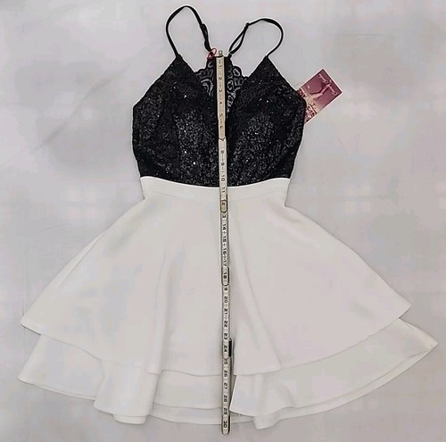 Dress Emerald Sundae Women's Juniors Sequin Halter Top Prom White Skirt Party M - Picture 3 of 9