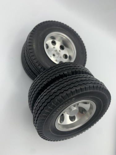 RC Trailer Tires 2PCS Wheels Wear Resistant Non Slip Climber Aluminum amiya 1/14 - Picture 3 of 17