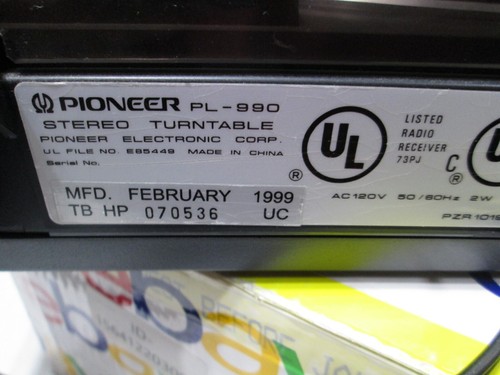 Vintage Pioneer PL-990 Automatic Belt Drive Turntable - For Parts Or Repair - Picture 7 of 7