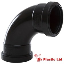 Polypipe 50mm Push Fit Waste Pipe Fittings in Black (actual size 54mm)