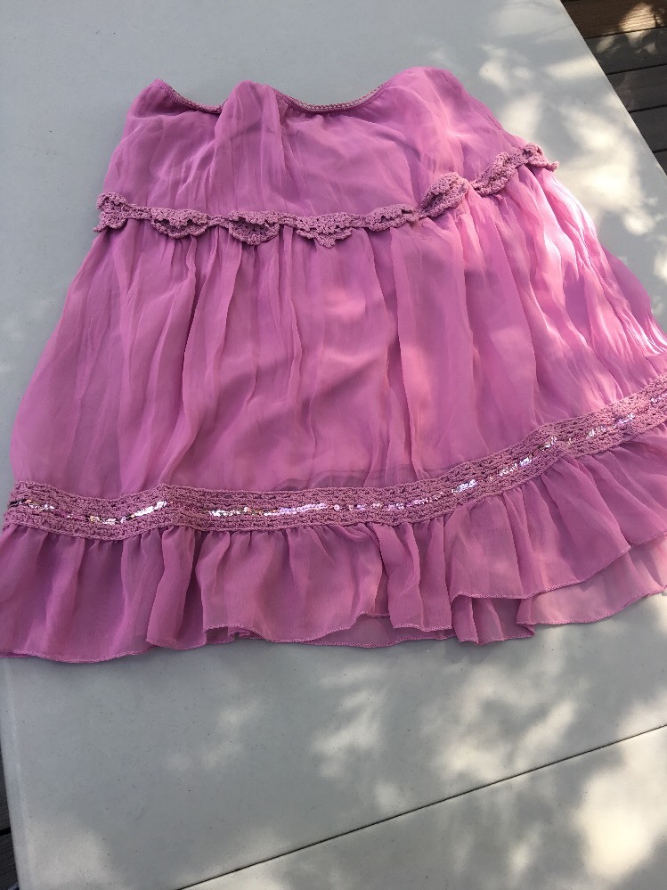 Jupe Chiffon Et Paillettes Born In America - Taille L - Style Boho/Paysan - Occasion