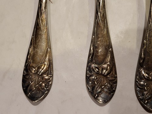 5 Antique ALVIN Silver Plated1907 EASTER LILY/Lily Serving Tablespoon 8 1/8" - Picture 14 of 19