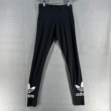 Adidas Womens Legging Extra Small Black Logo Spell out Work out Gym Casual
