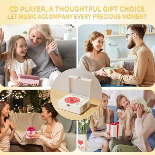 Rechargeable Leather CD Player with Speakers; Bluetooth Transmitter; Festival - Zdjęcie 6 z 6