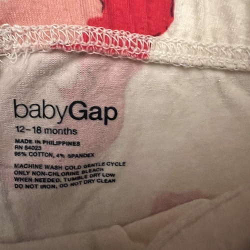 Baby Gap Girls Printed Leggings Pants Sz 12 18M Pink Ballet Ivory Floral - Picture 4 of 8