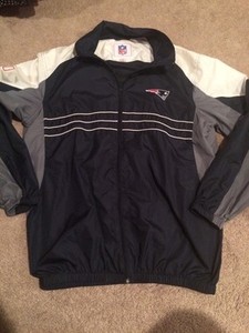 Reebok New England Patriots Nfl Si Zip Up Windbreaker Jacket Blue Large C2 Ebay