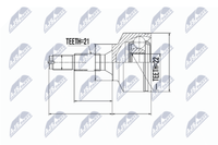 Nty NPZ-CT-011 Gelenk Kit, Antriebswelle FüR CitroËN, Peugeot
