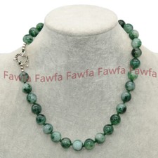Natural Green Jade 8/10/12/14mm Round Gems Beaded Jewelry Necklace 18-58''