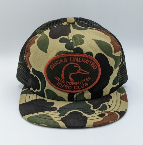 Vintage Ducks Unlimited Area Committee 10/30 Club Camo Snapback Hat USA ...