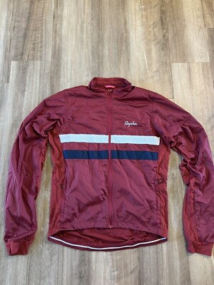 Rapha Brevet Long Sleeve Windblock Jersey Men's Large Red Hi Viz