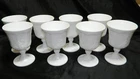 VTG Indiana Colony Harvest Grape White Milk Glass Water Goblet Wine Lot of 8 EUC
