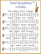 TENOR LEAD SAXOPHONE CHART - 12 SCALES SAX - SO A SONG IS IN Em, YOU JAM IN ?!