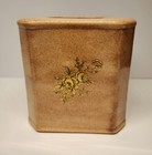 Tissue Box Cover Cream With Gold Flowers Ceramic