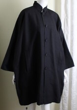 Nwt Eskandar O/s 1 Heavy Weight 100% Silk 39"l Black Exquisite Lined Coat Jacket