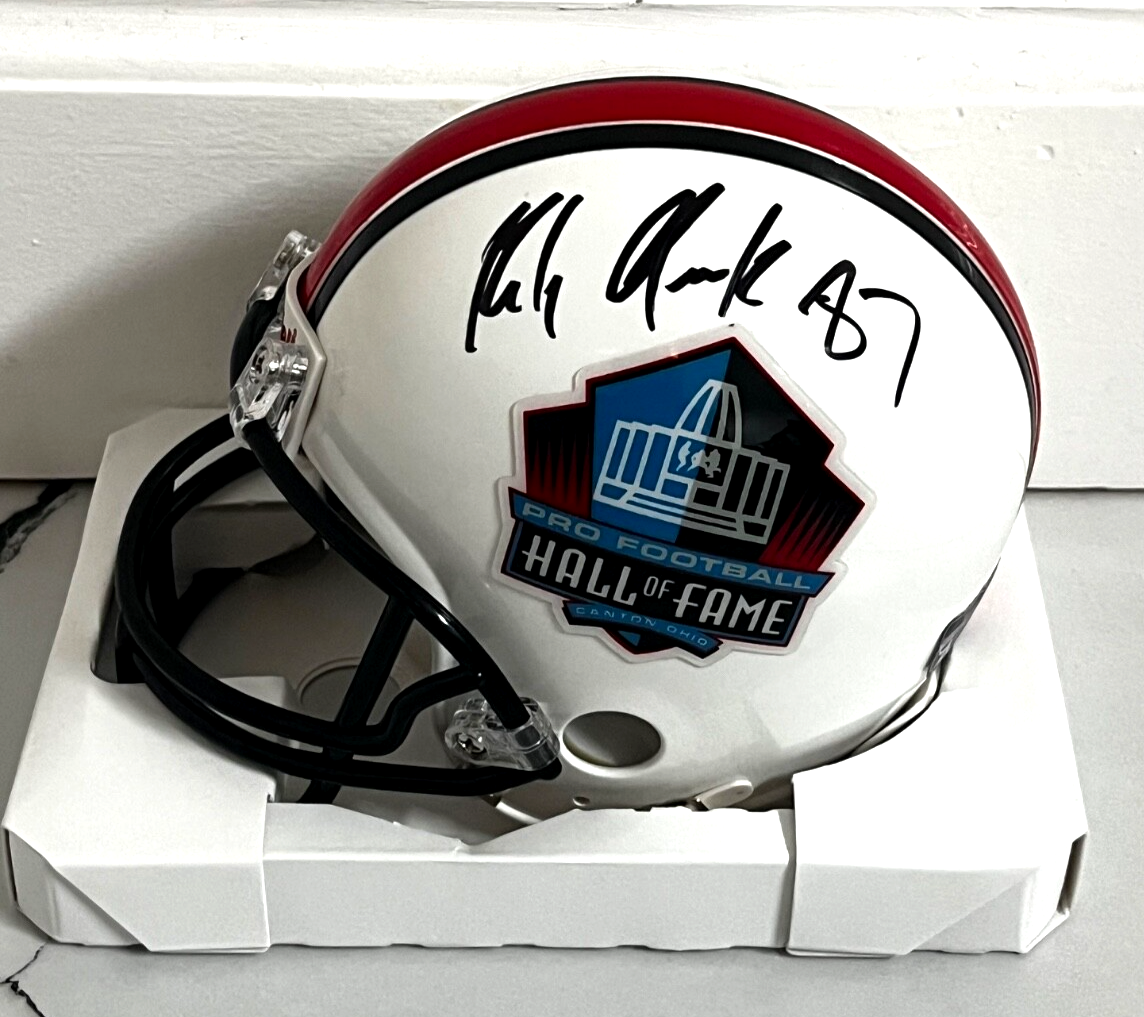 Rob Gronkowski Autographed Signed New England Patriots Hall of Fame Mini Helmet Auto - Radtke COA 