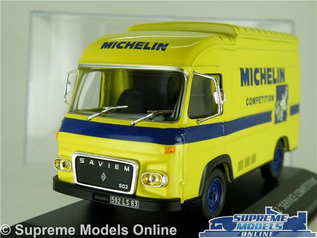 SAVIEM SG2 MODEL TRUCK MICHELIN TYRES SUPPORT LORRY VAN YELLOW 1:43 IXO + CASE K