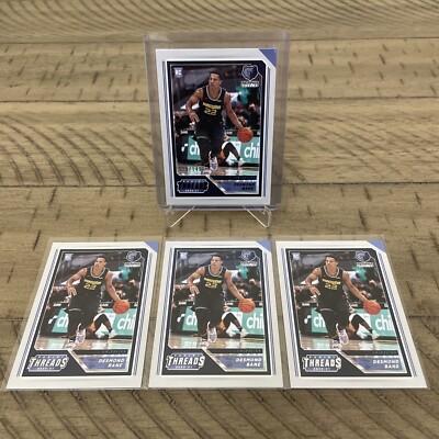 2020-21 Panini Chronicles Threads Red /149 & Base Desmond Bane #92 RC (Lot of 4)