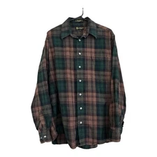 Men's Kinloch Anderson Scotland L Wool Cotton Blend Tartan Flannel Button Down