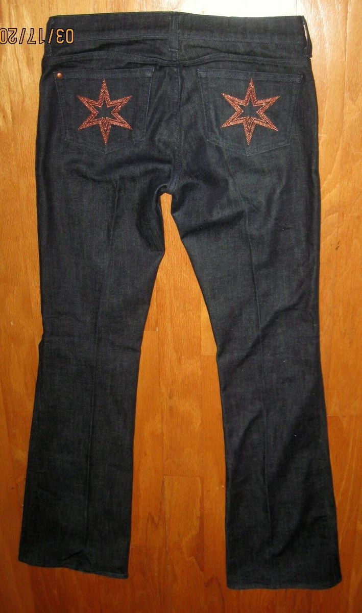 DVB VICTORIA BECKHAM DVB1RSSTR WOMEN S DARK WASH STAR BOOT JEANS SIZE 30 x 35