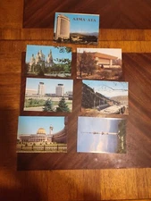 Vintage Kazakhstan Postcard Set Of 6 Plus Paper Folder Holder 1984 Unused